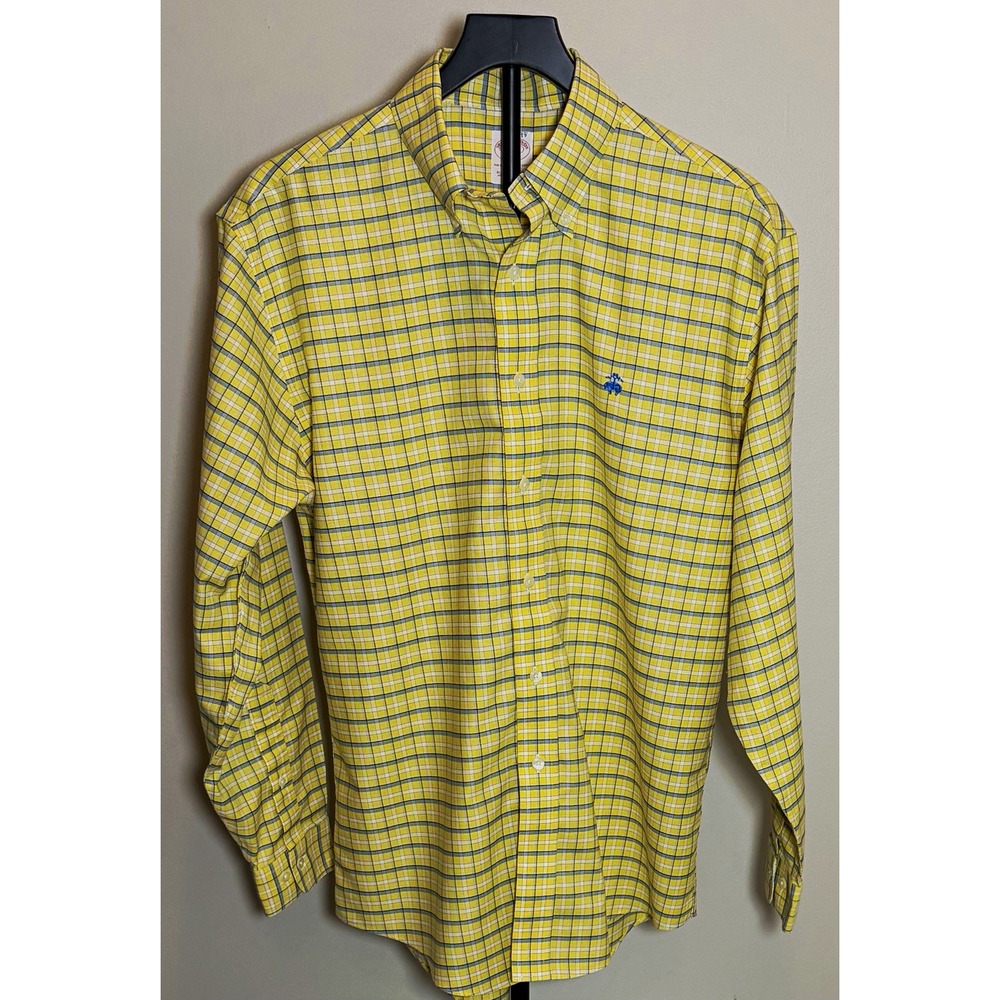 Brooks Brothers Woven Cotton Plaid Button-Down Long Sleeve Non-Iron Shirt M EUC